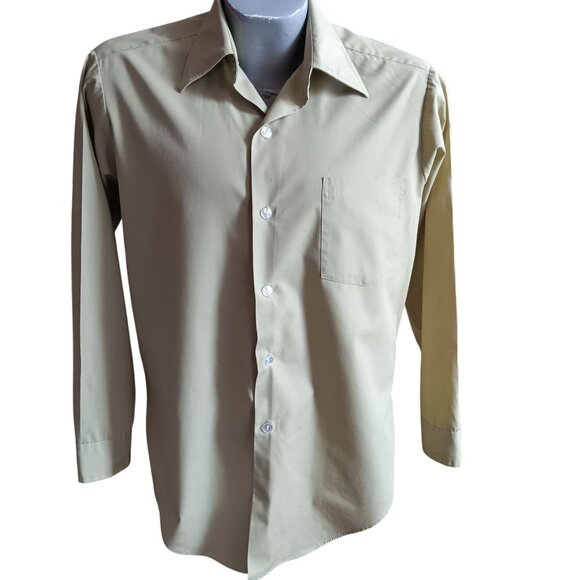 Medium Vintage Shirt Sears Mens Store Perma-Prest Green Button-Up 70's LS Japan - Picture 2 of 5